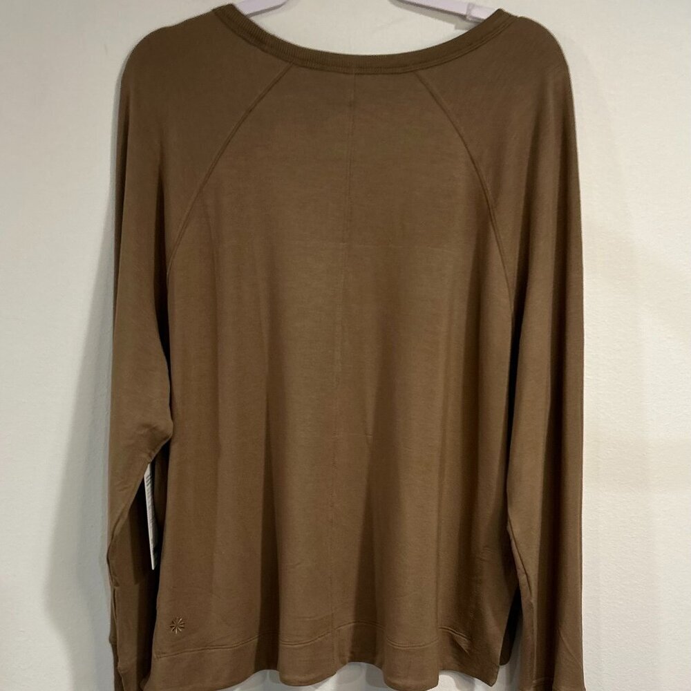 Athleta Coaster Luxe Recover High Hip Sweatshirt in Clay Color Size XL - Picture 3 of 8